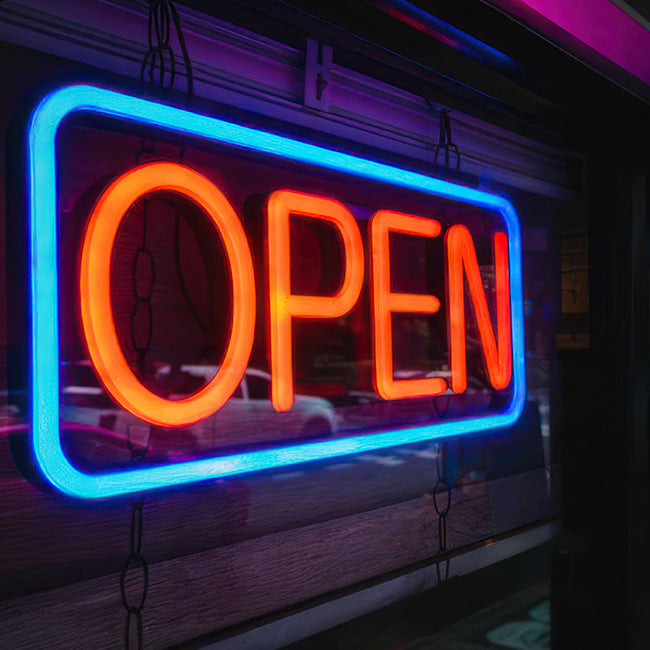 Business open sign