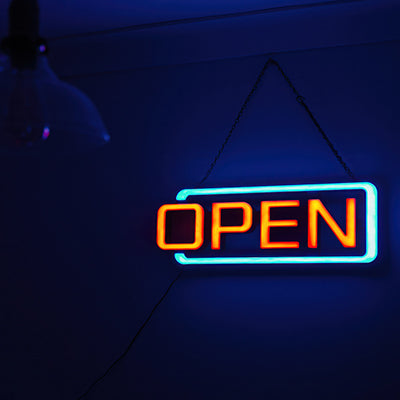 Example of an Open neon sign for a business, store or shop
