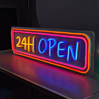 Open 24 hours LED neon outdoor sign