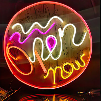 open now outdoor LED neon sign