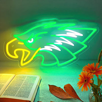 Neon eagle - yellow, white and green LED