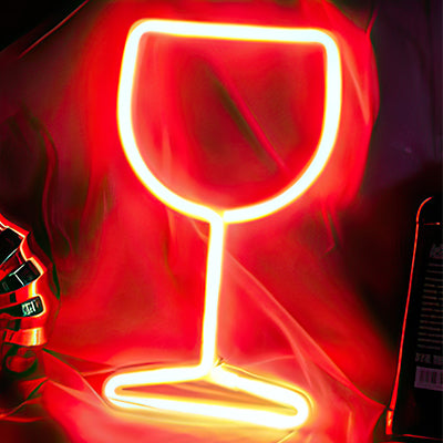 Wine glass in red LED light