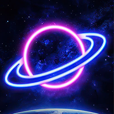 Jupiter planet LED neon sign for bedroom lighting
