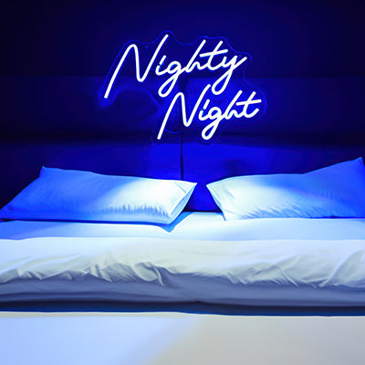 Nighty night neon sign design concept
