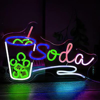 The Soda Pop Shop neon logo sign