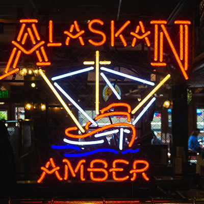 Alaskan Amber logo neon sign