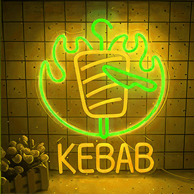 Lambs Kebab Shop neon logo sign