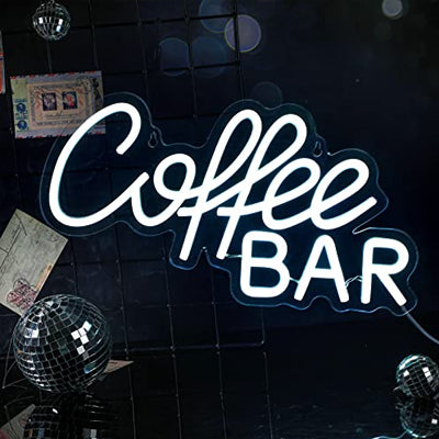 Coffee Bar neon sign in white LED lights