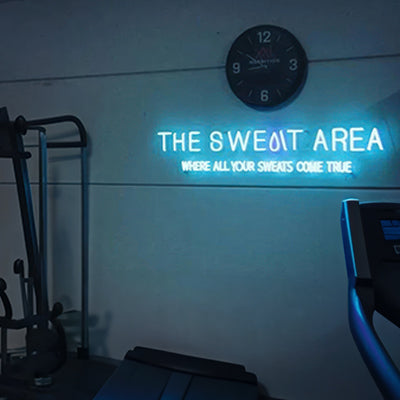 The Seat Area neon sign idea for a gym