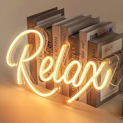Relax example neon decor sign