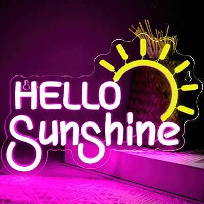 Hello Sunshine example neon decor sign
