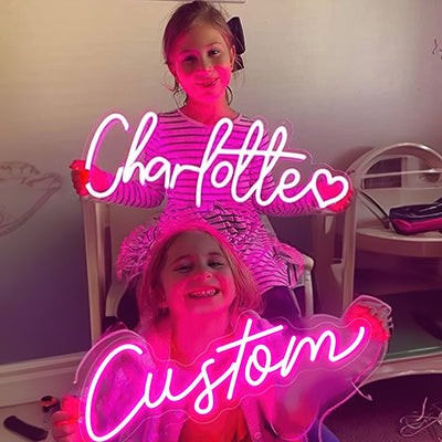 Example neon name signs for 2 little girls