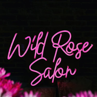 Wild Rose salon neon sign concept
