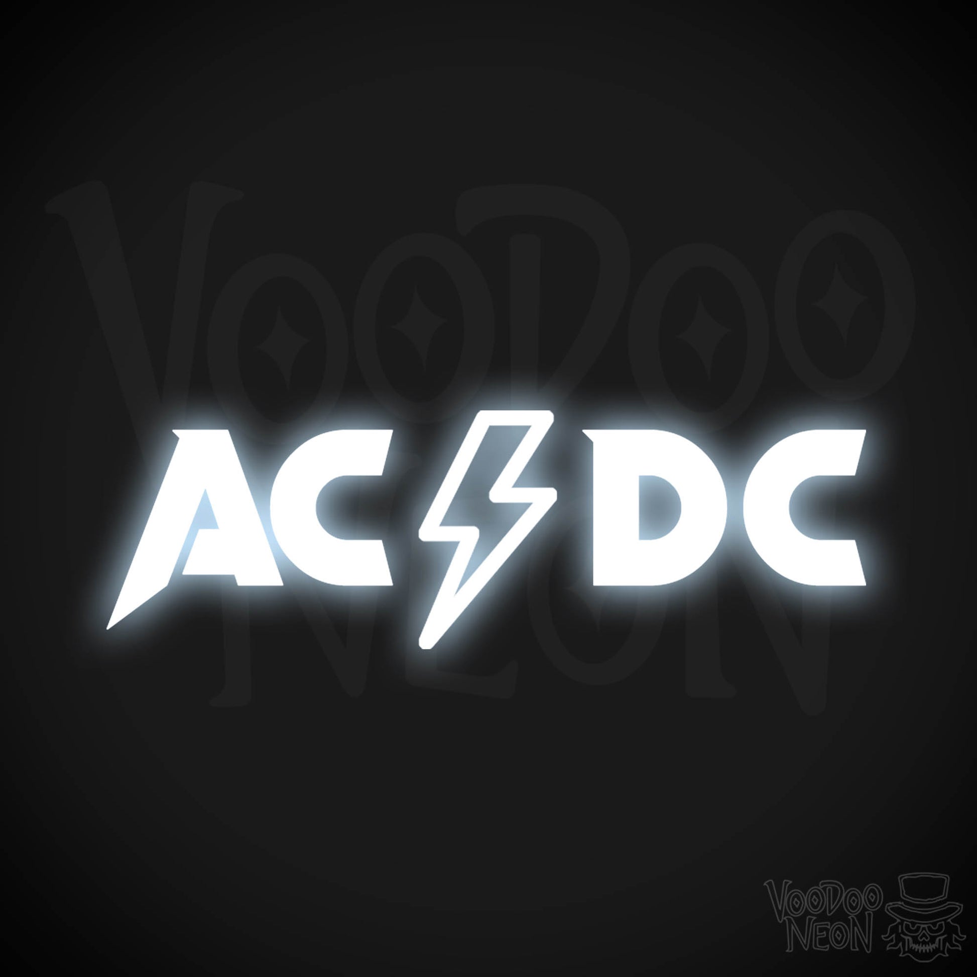 ACDC Neon Sign - Neon ACDC Sign - Neon ACDC Logo - Wall Art - Color Cool White