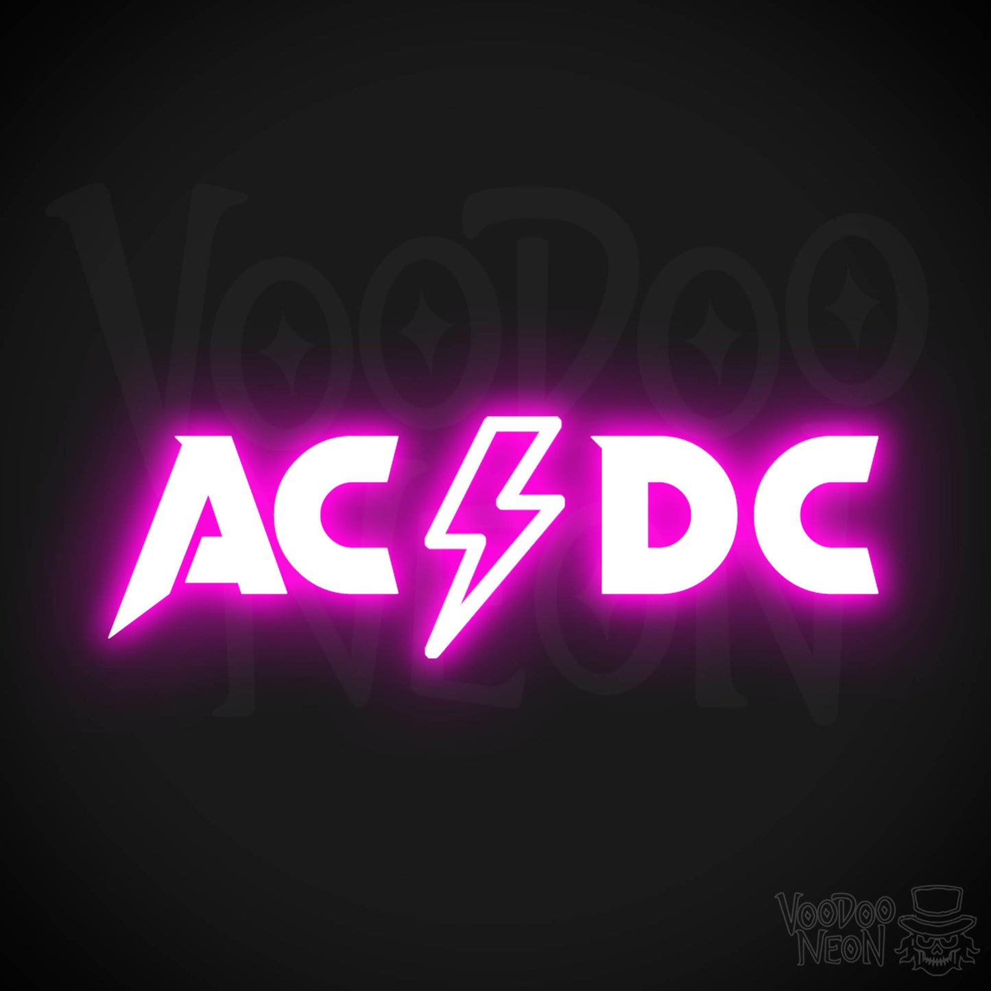 ACDC Neon Sign - Neon ACDC Sign - Neon ACDC Logo - Wall Art - Color Pink