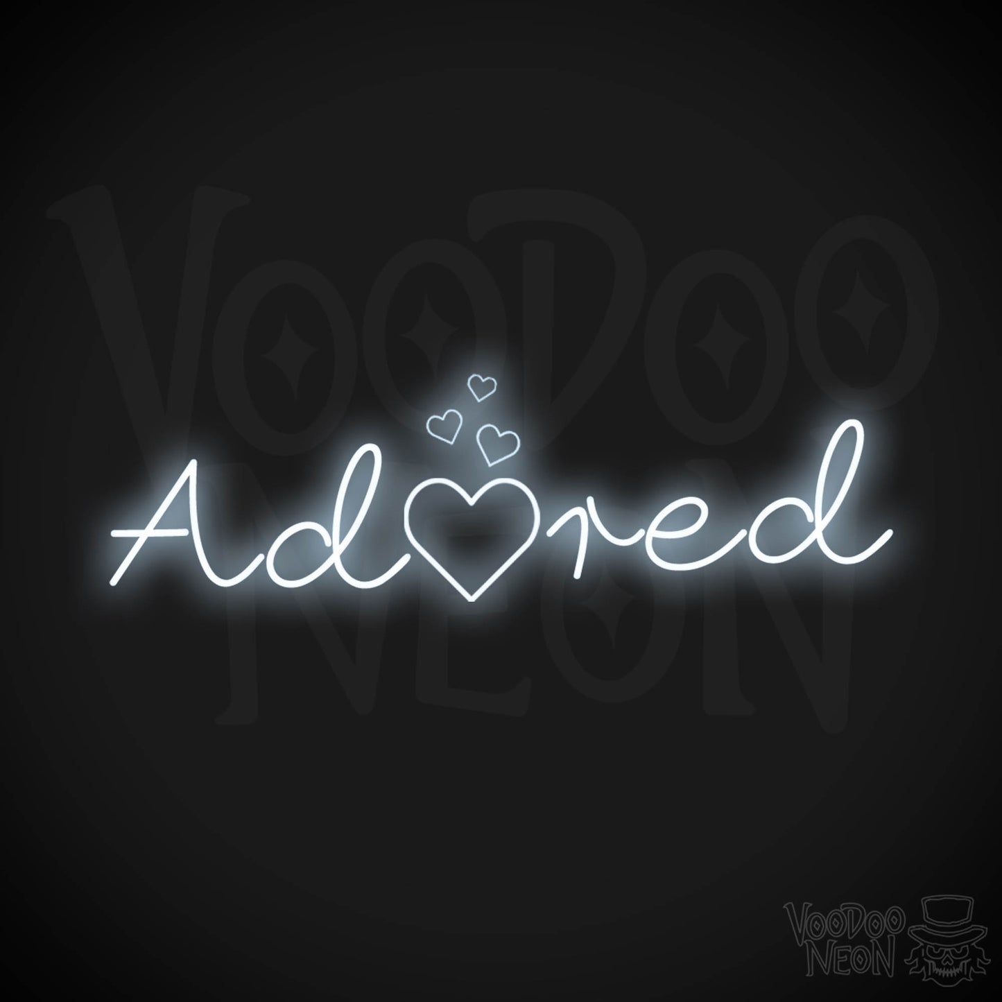 Adored Neon Sign - Neon Adored Sign - Wall Art - Color Cool White