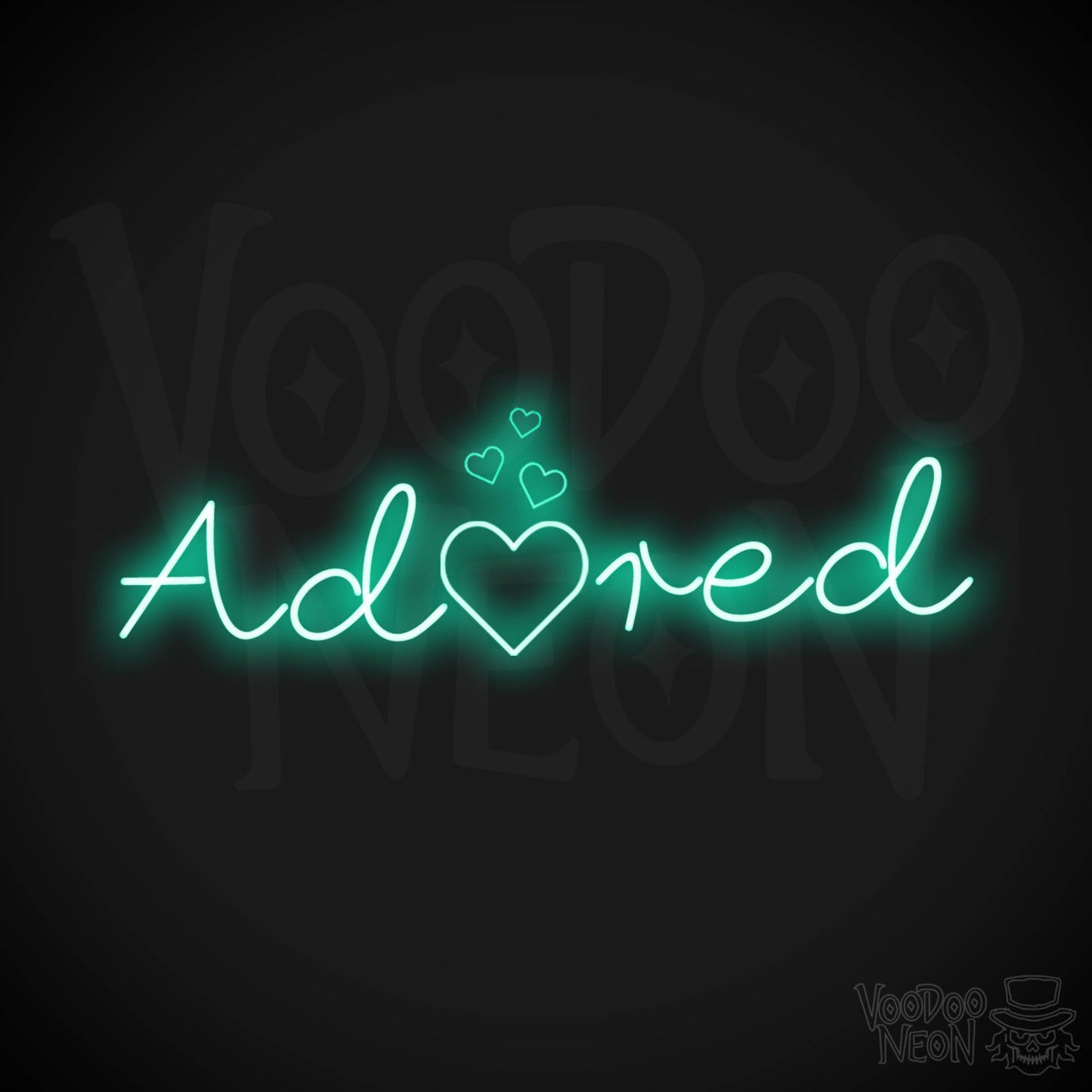 Adored Neon Sign - Neon Adored Sign - Wall Art - Color Light Green