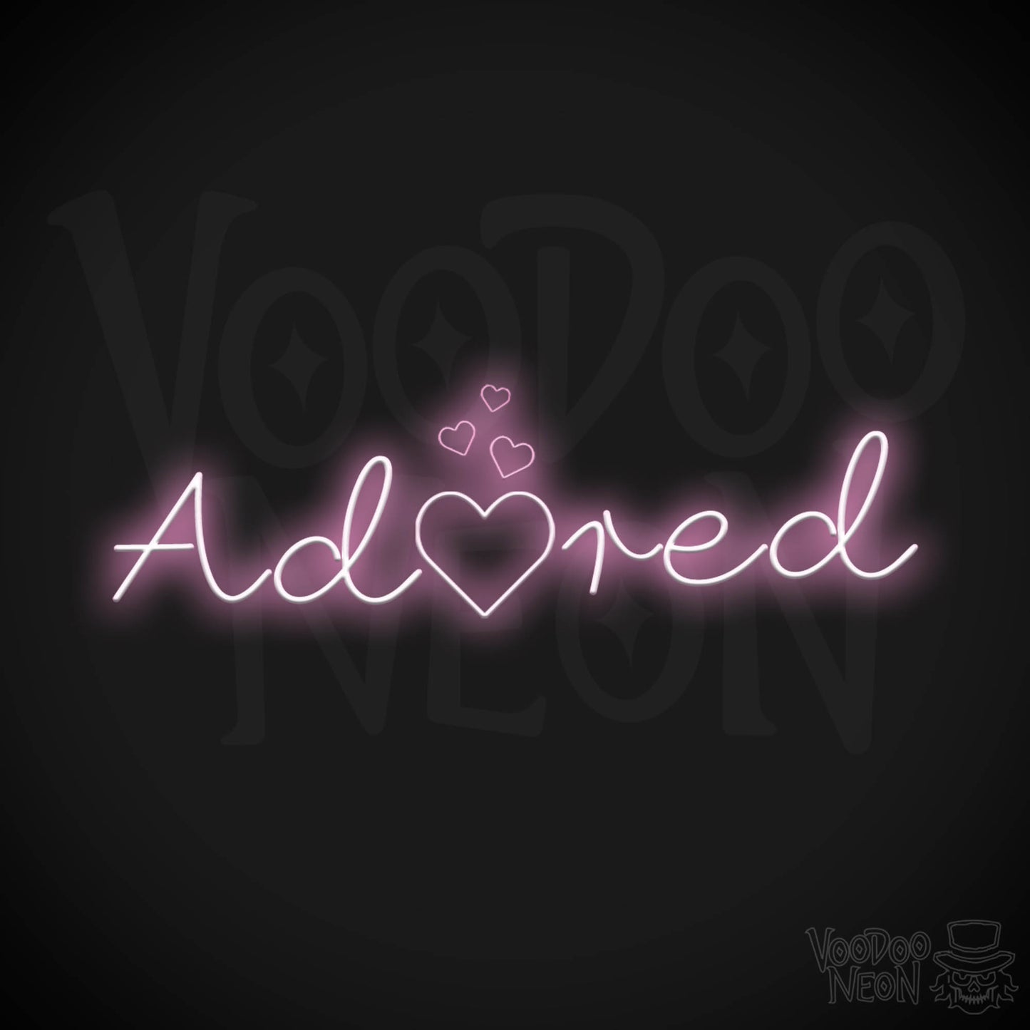 Adored Neon Sign - Neon Adored Sign - Wall Art - Color Light Pink