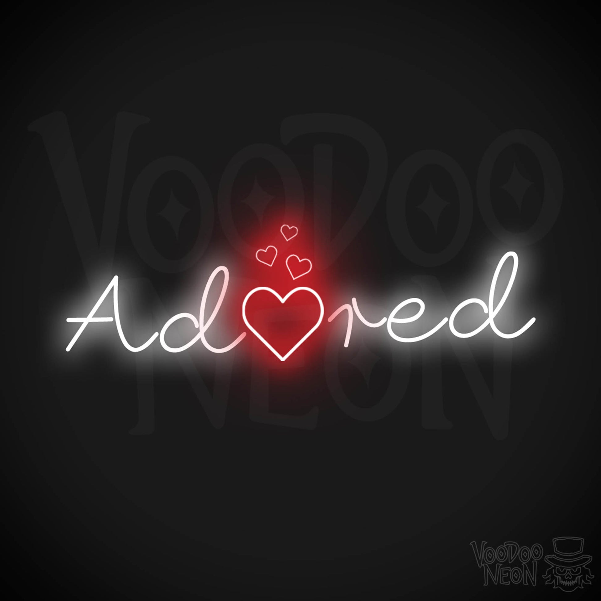 Adored Neon Sign - Neon Adored Sign - Wall Art - Color Multi-Color