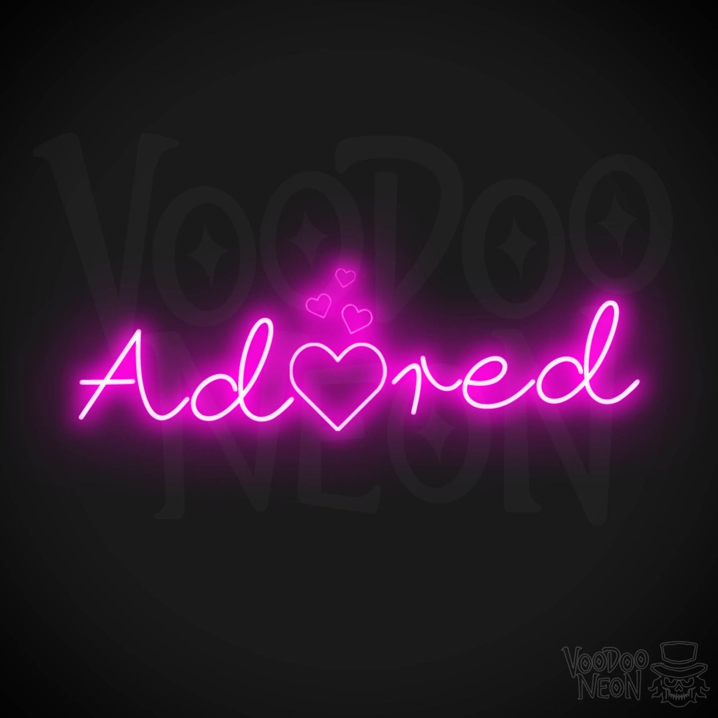 Adored Neon Sign - Neon Adored Sign - Wall Art - Color Pink
