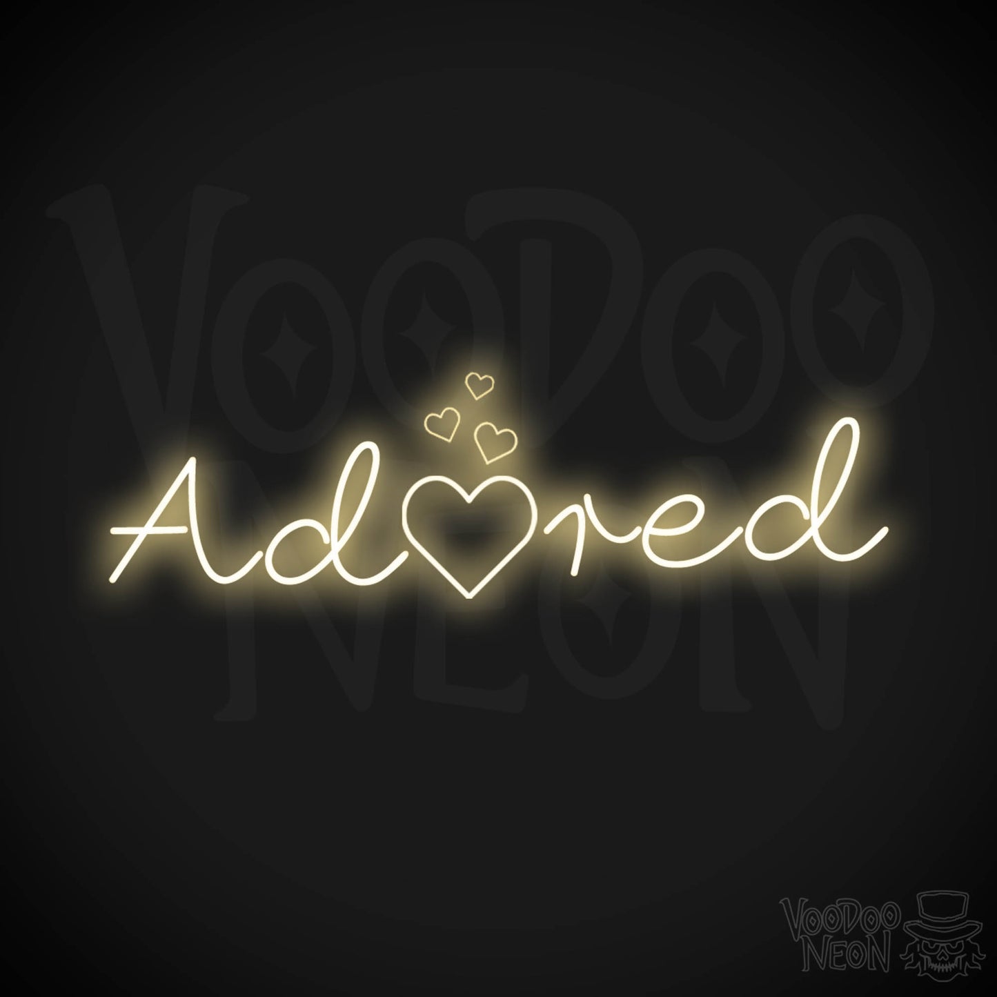 Adored Neon Sign - Neon Adored Sign - Wall Art - Color Warm White