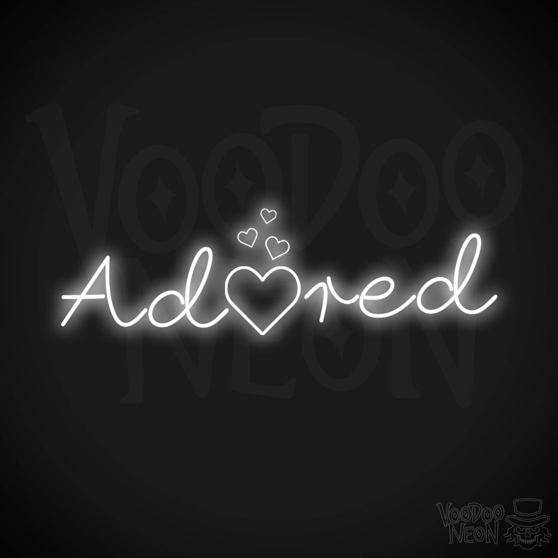 Adored Neon Sign - Neon Adored Sign - Wall Art - Color White
