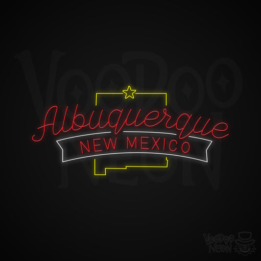 Albuquerque, New Mexico Neon Sign - Multi-Color