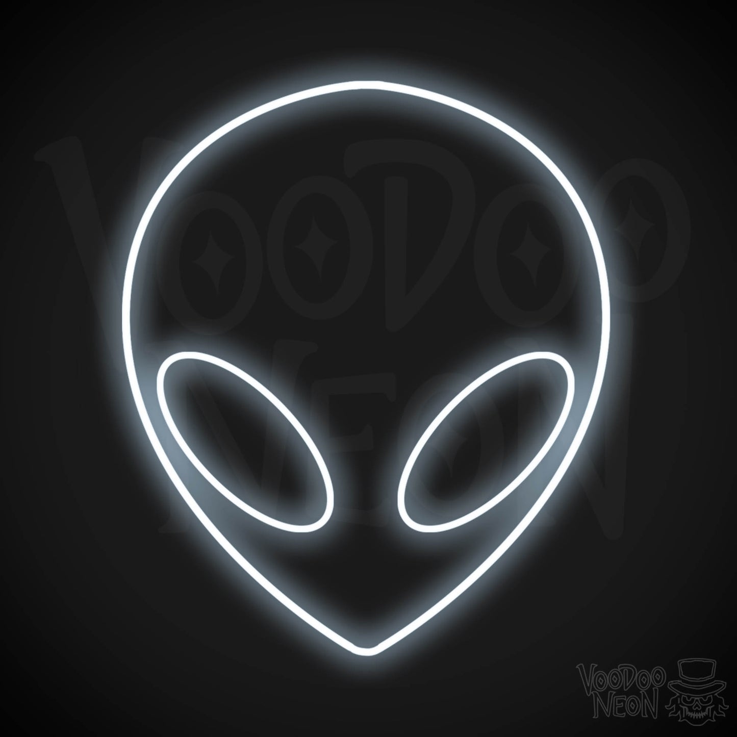 Alien Face LED Neon - Cool White