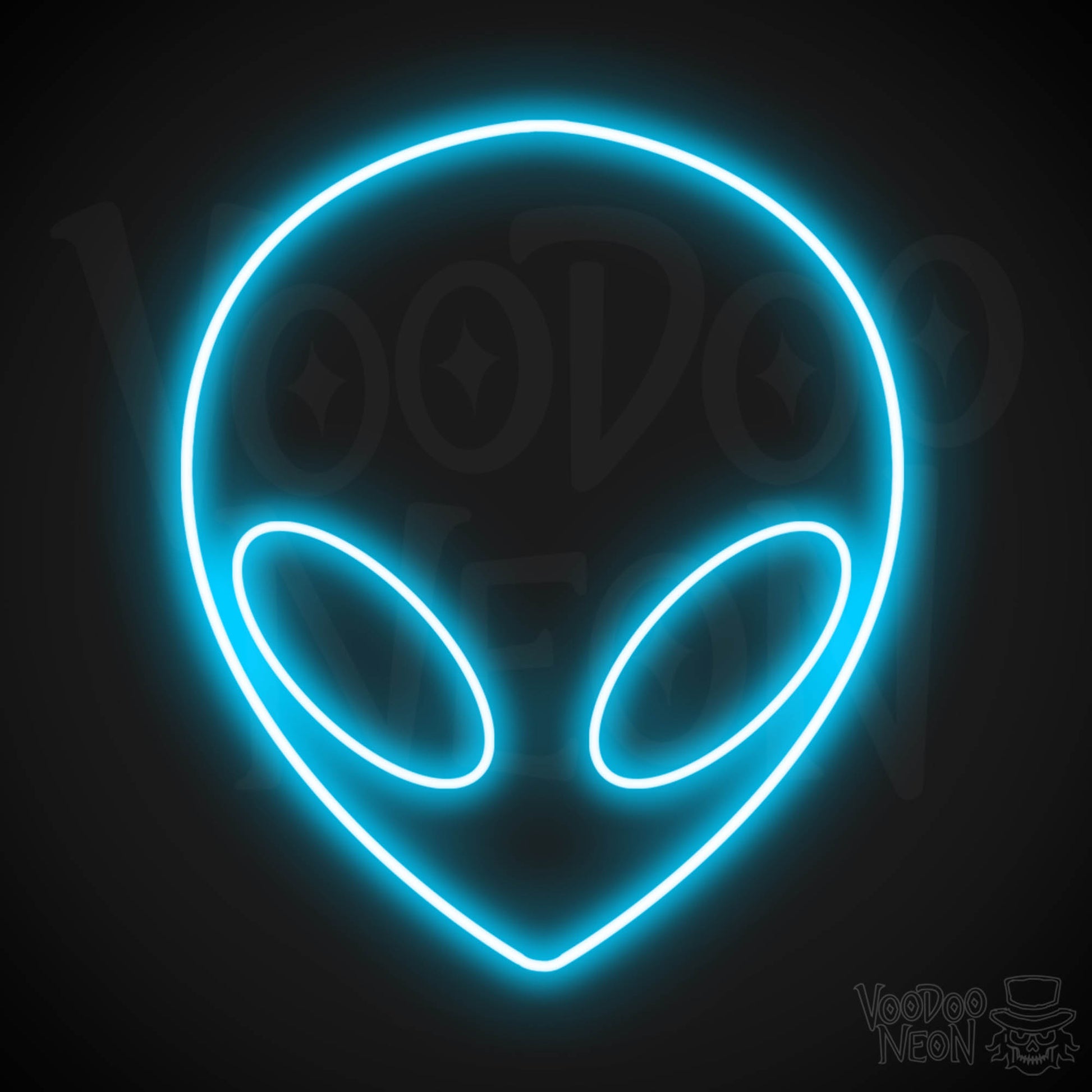 Alien Face LED Neon - Dark Blue