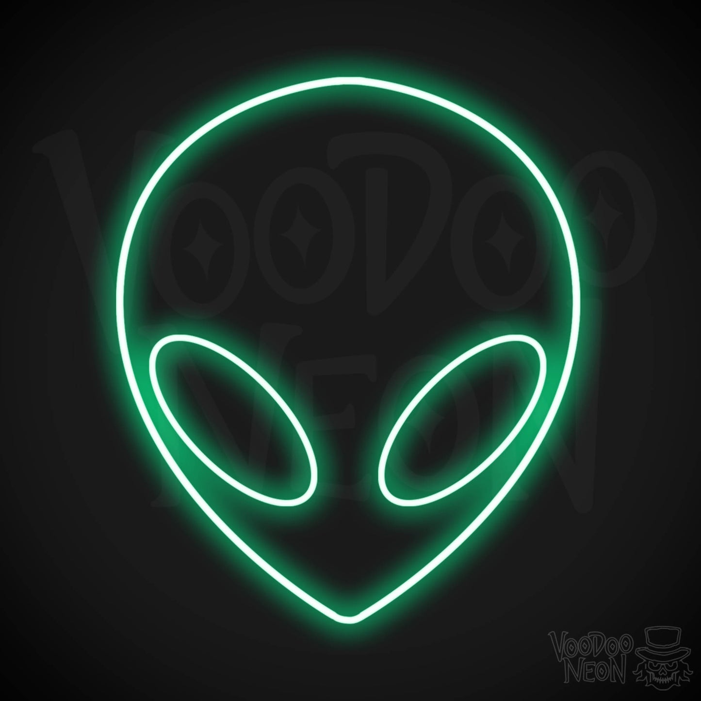 Alien Face LED Neon - Green
