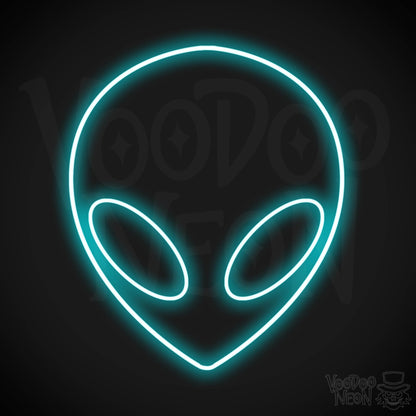 Alien Face LED Neon - Ice Blue