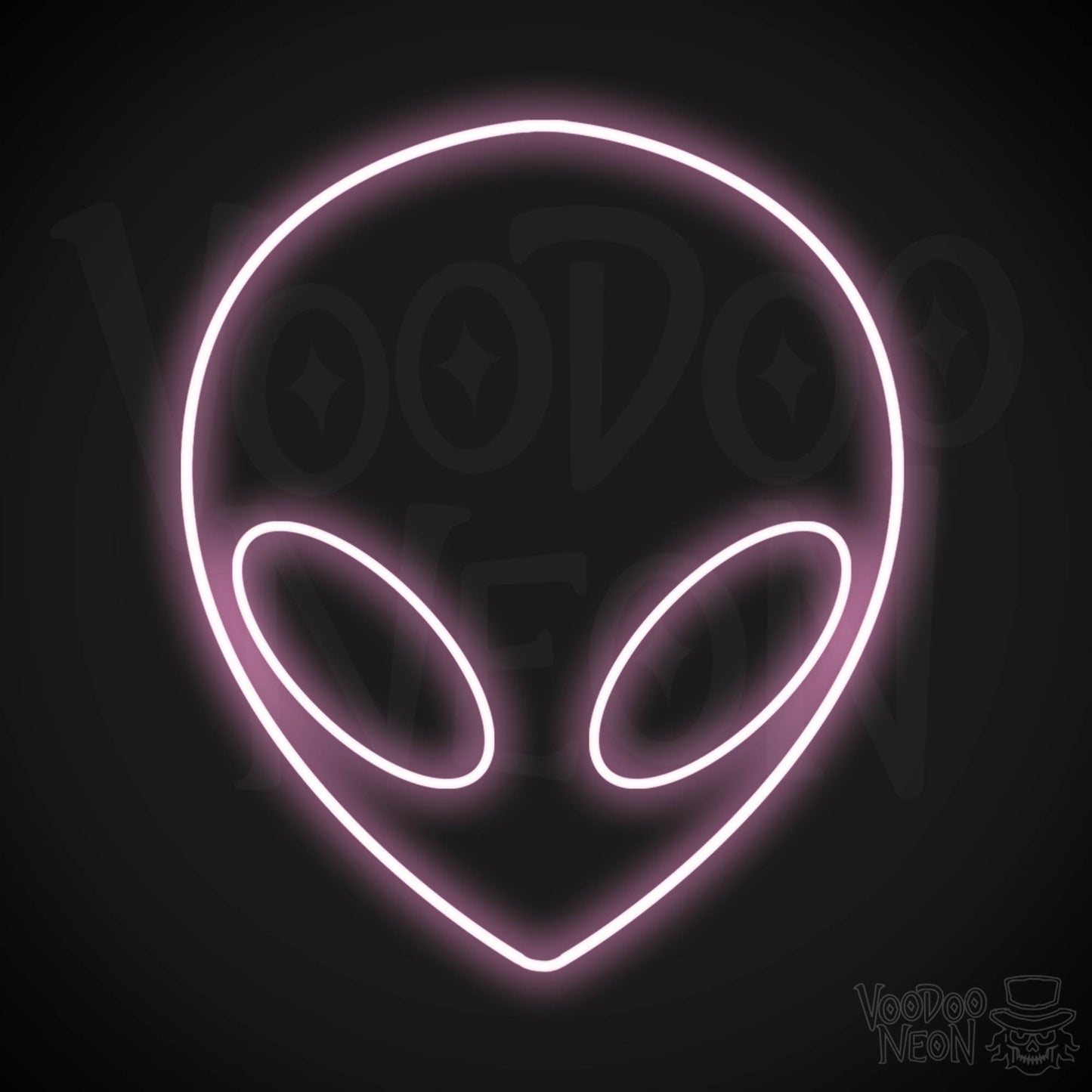 Alien Face LED Neon - Light Pink