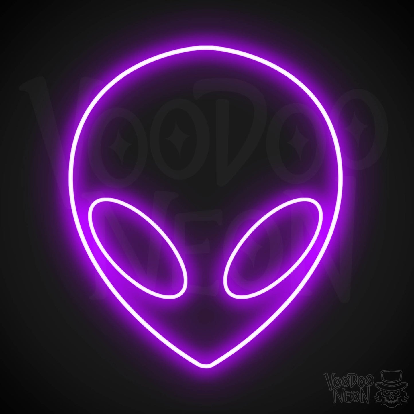 Alien Face LED Neon - Purple