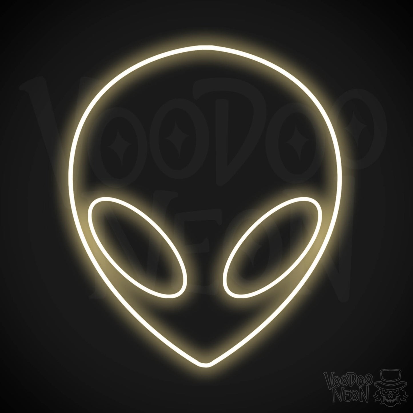 Alien Face LED Neon - Warm White