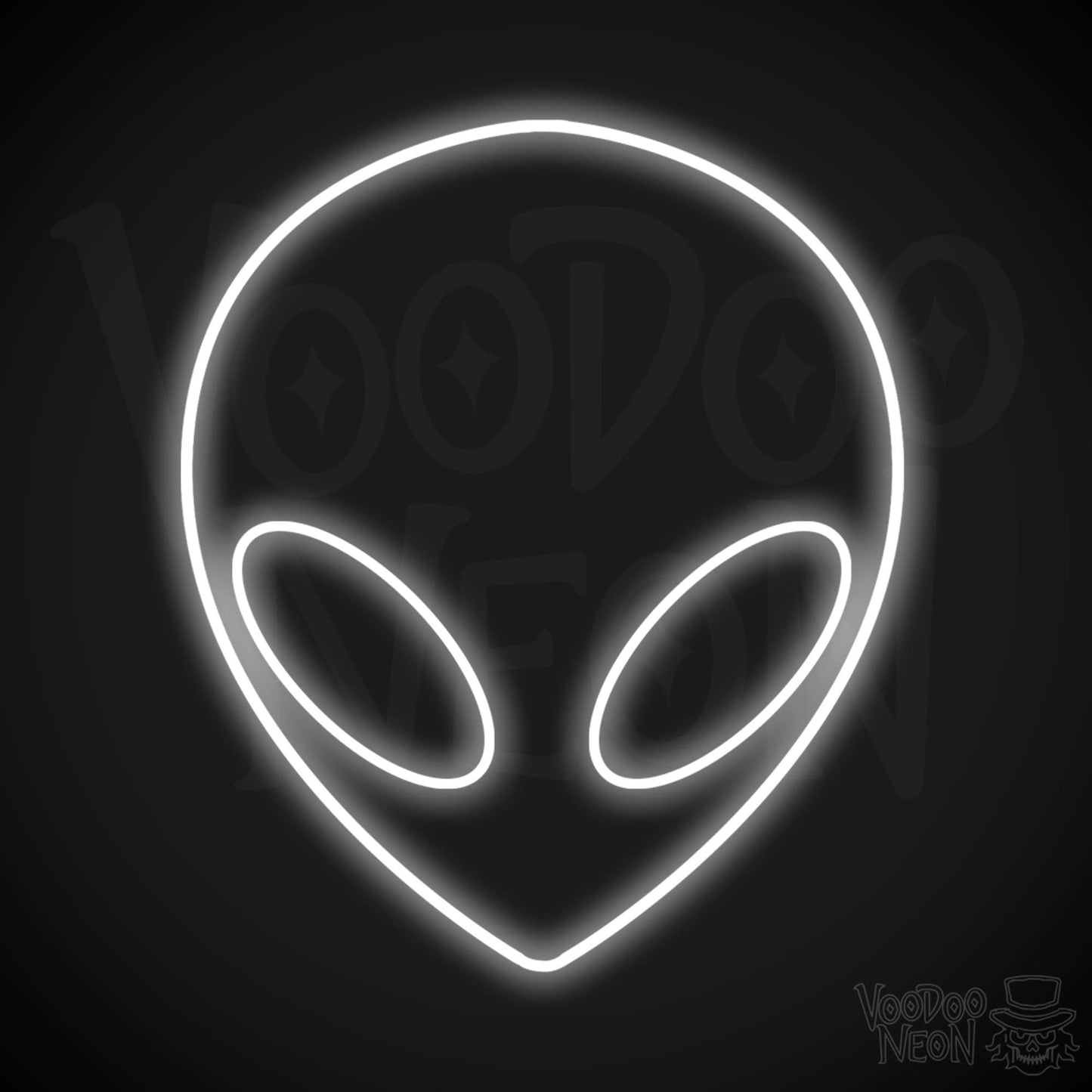 Alien Face LED Neon - White