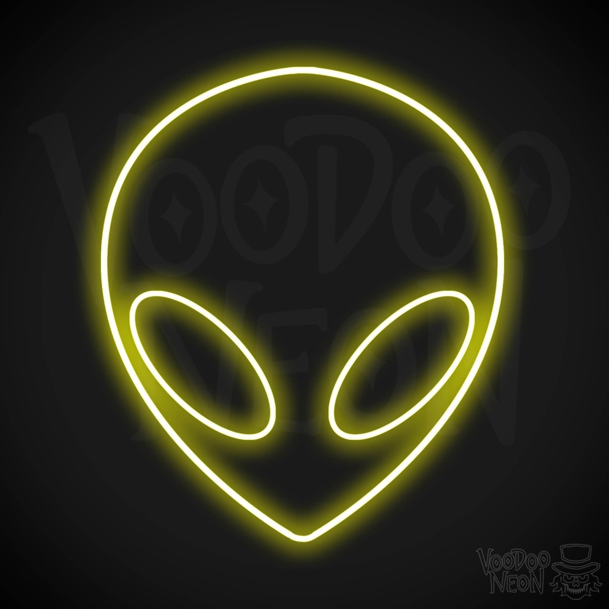 Alien Face LED Neon - Yellow