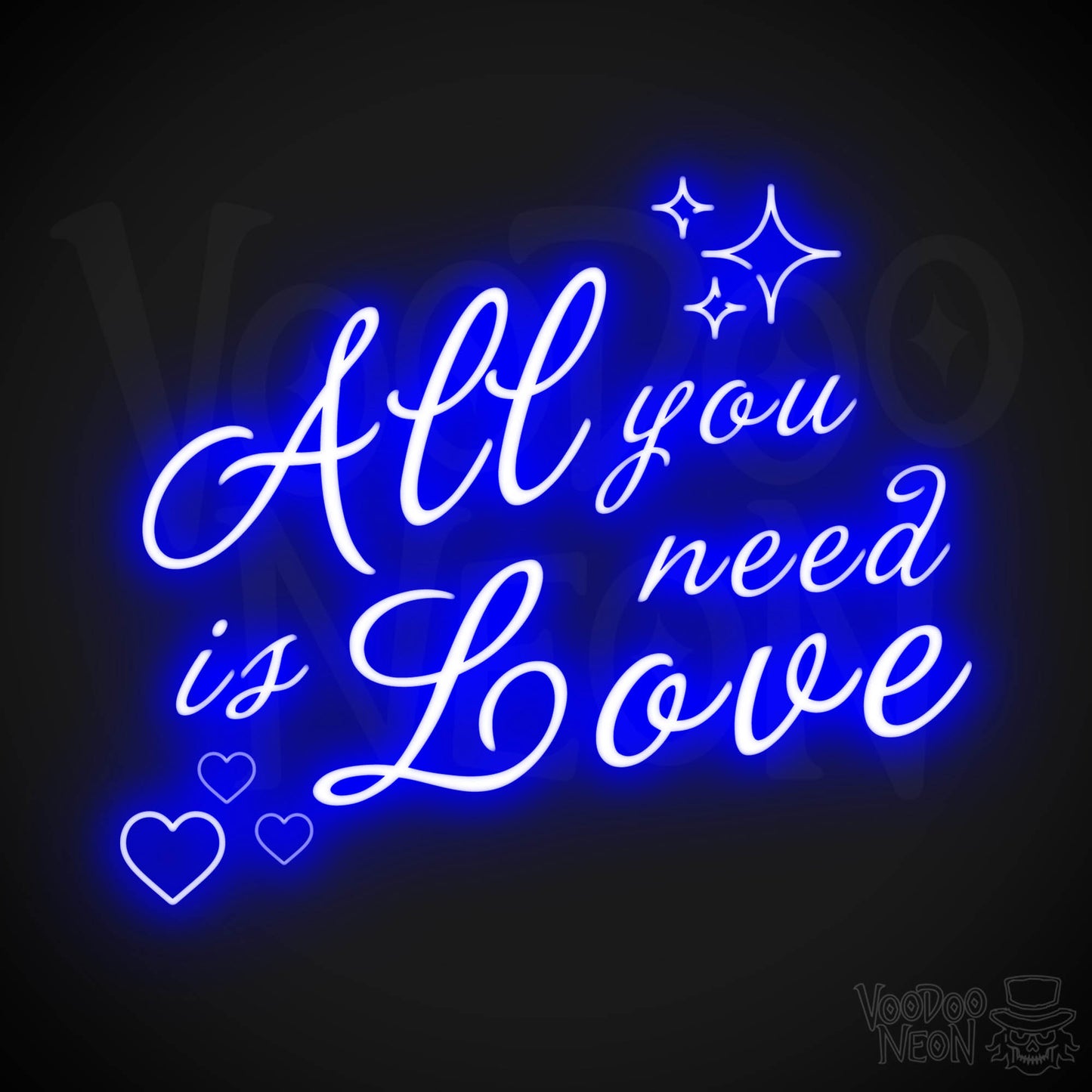 All You Need Is Love Neon Sign - Neon Wall Art - Color Dark Blue