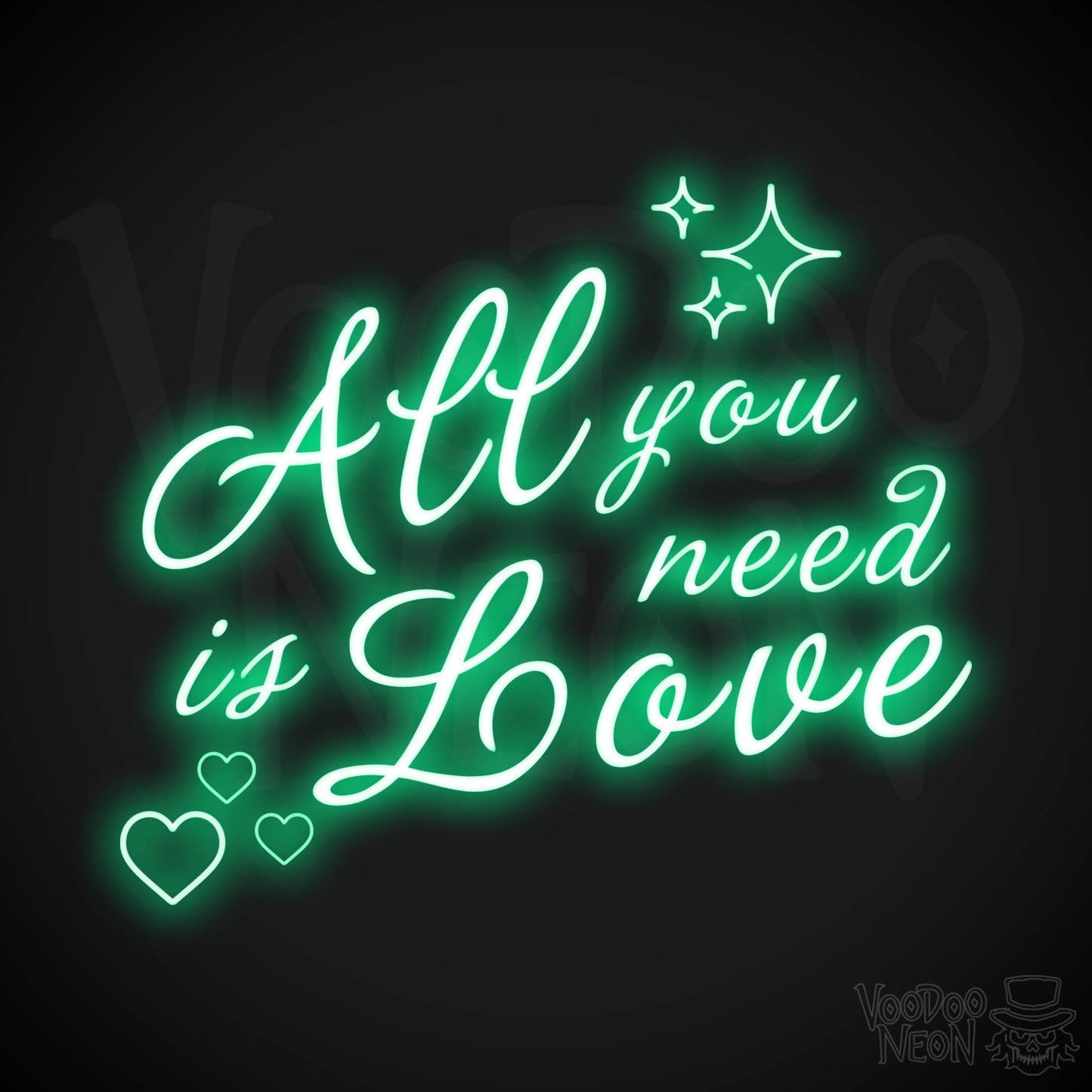 All You Need Is Love Neon Sign - Neon Wall Art - Color Green