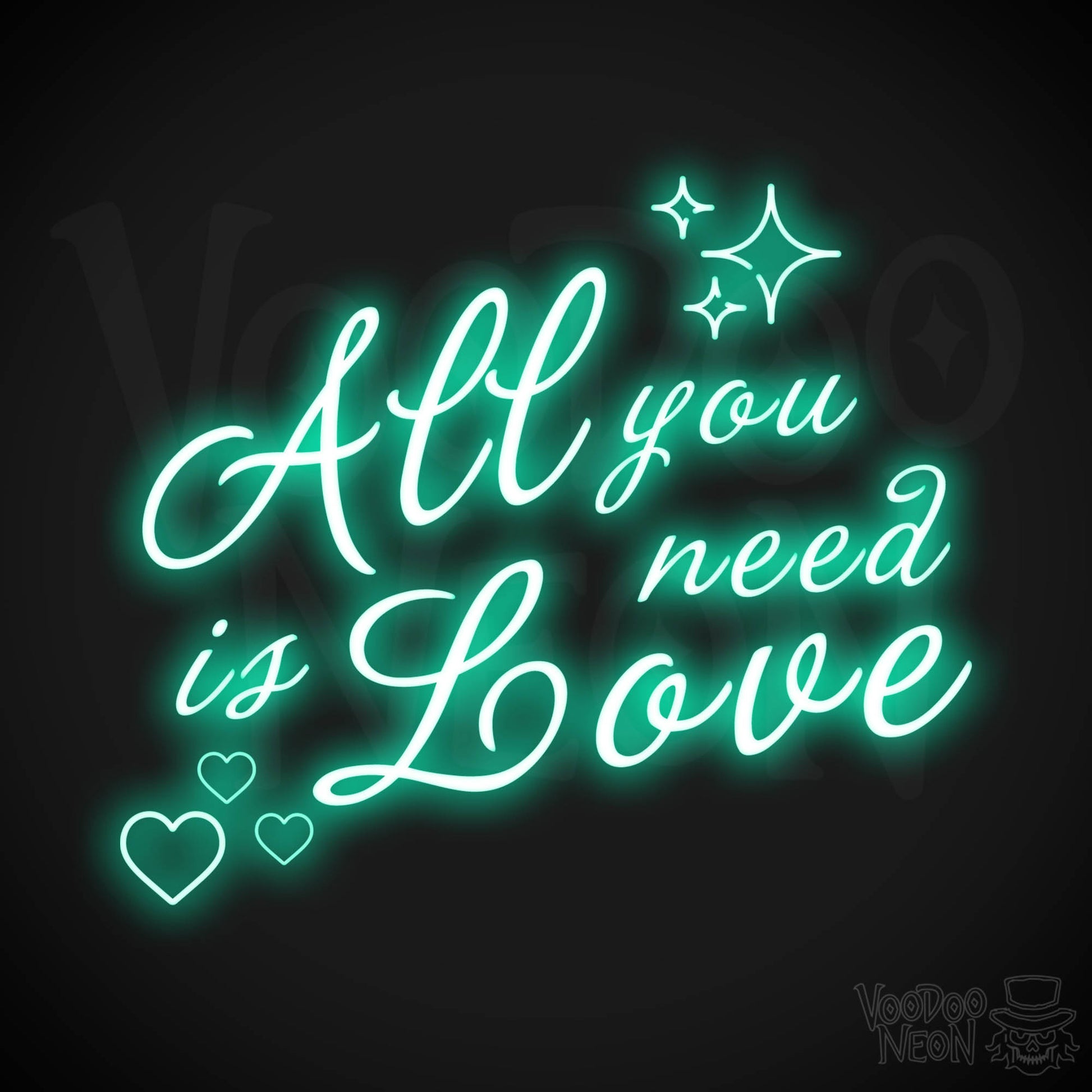 All You Need Is Love Neon Sign - Neon Wall Art - Color Light Green