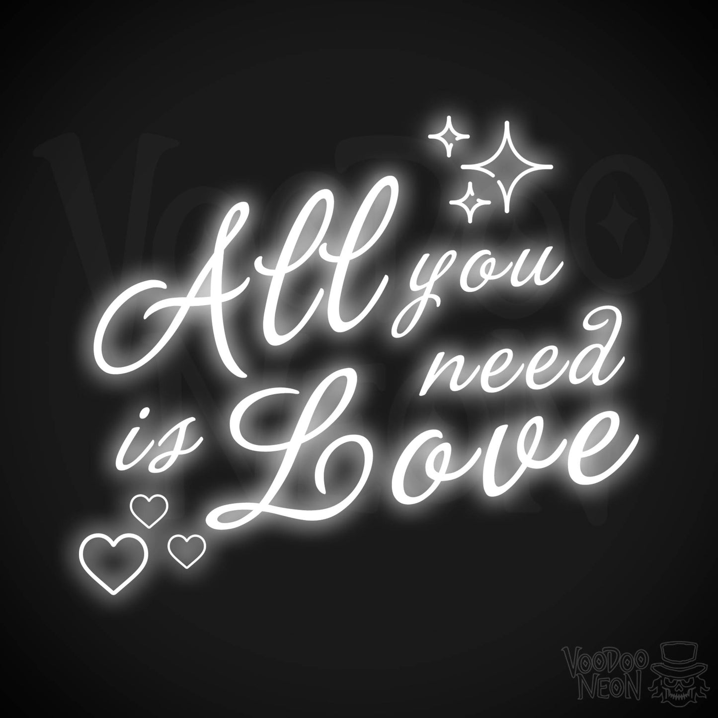 All You Need Is Love Neon Sign - Neon Wall Art - Color White