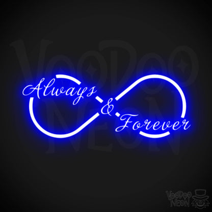 Always & Forever Neon Sign - Neon Always & Forever Sign - LED Wall Art - Color Dark Blue