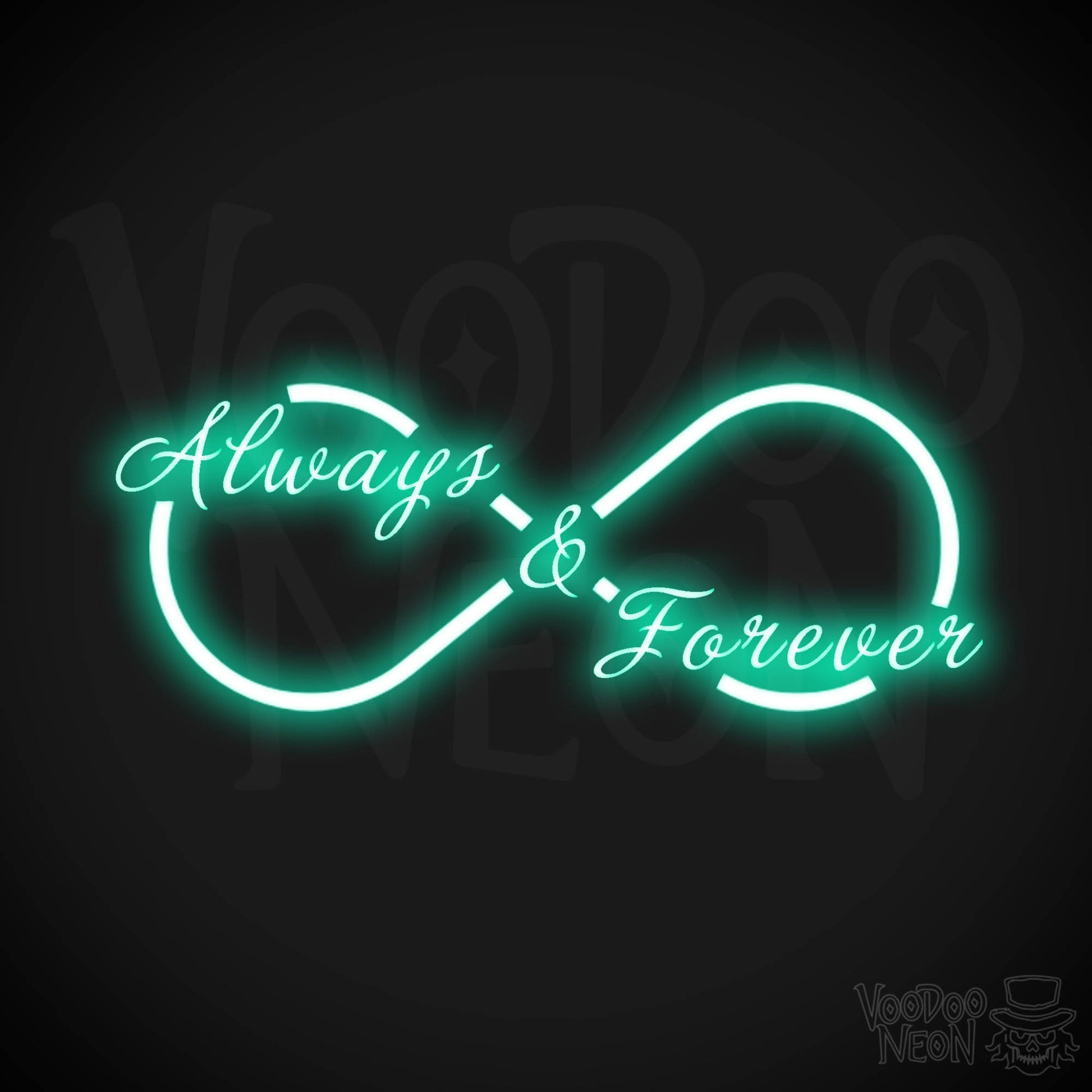 Always & Forever Neon Sign - Neon Always & Forever Sign - LED Wall Art - Color Light Green