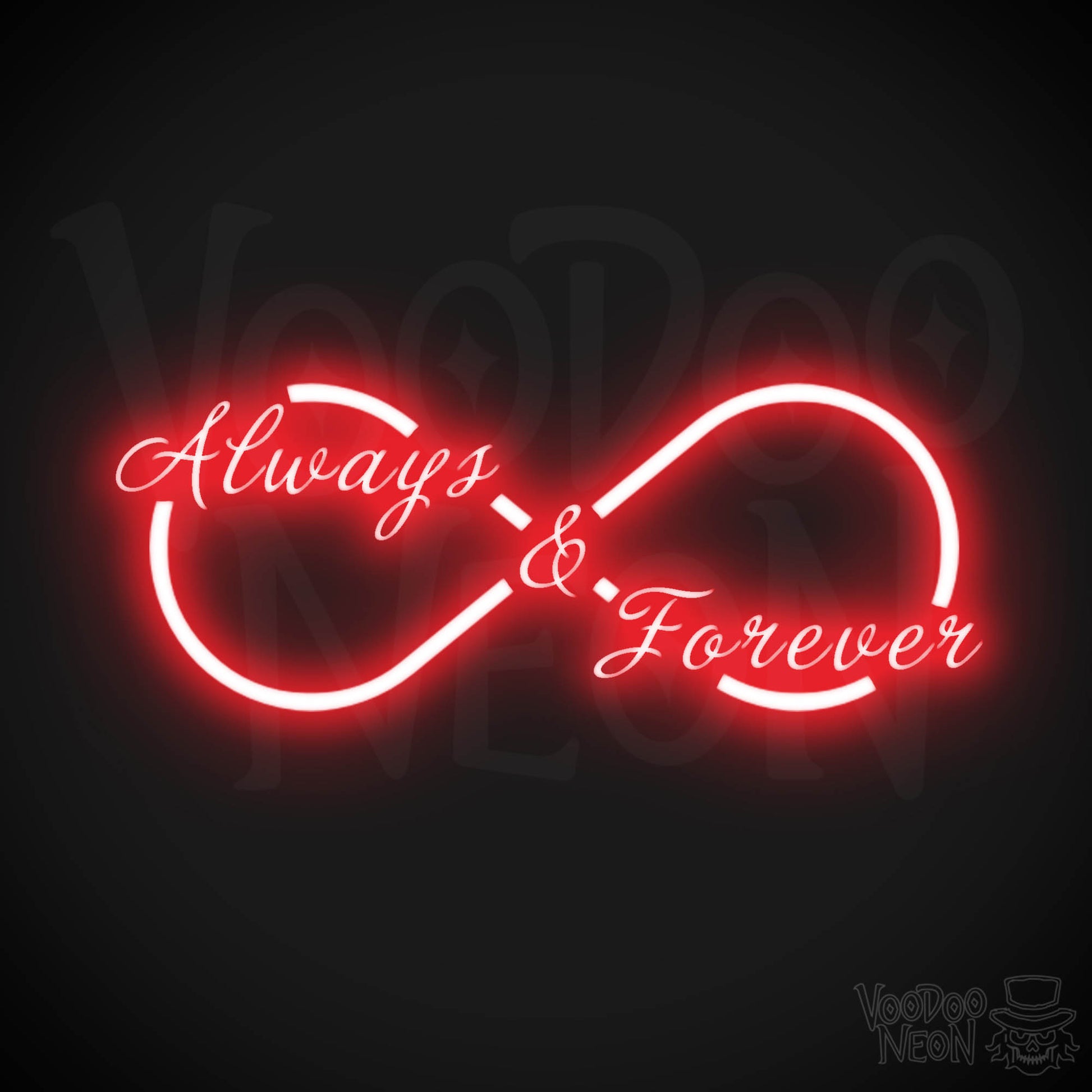 Always & Forever Neon Sign - Neon Always & Forever Sign - LED Wall Art - Color Red
