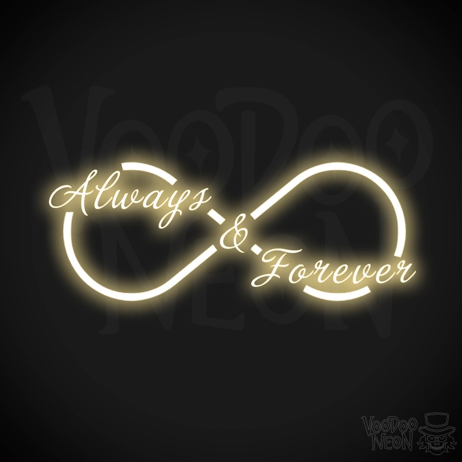 Always & Forever Neon Sign - Neon Always & Forever Sign - LED Wall Art - Color Warm White