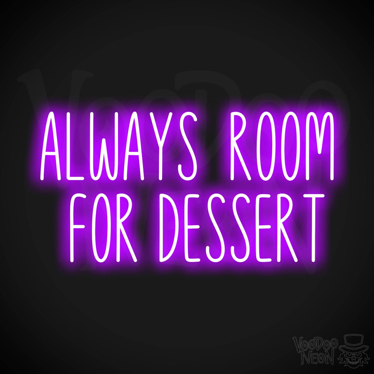 Always Room For Dessert LED Neon - Purple