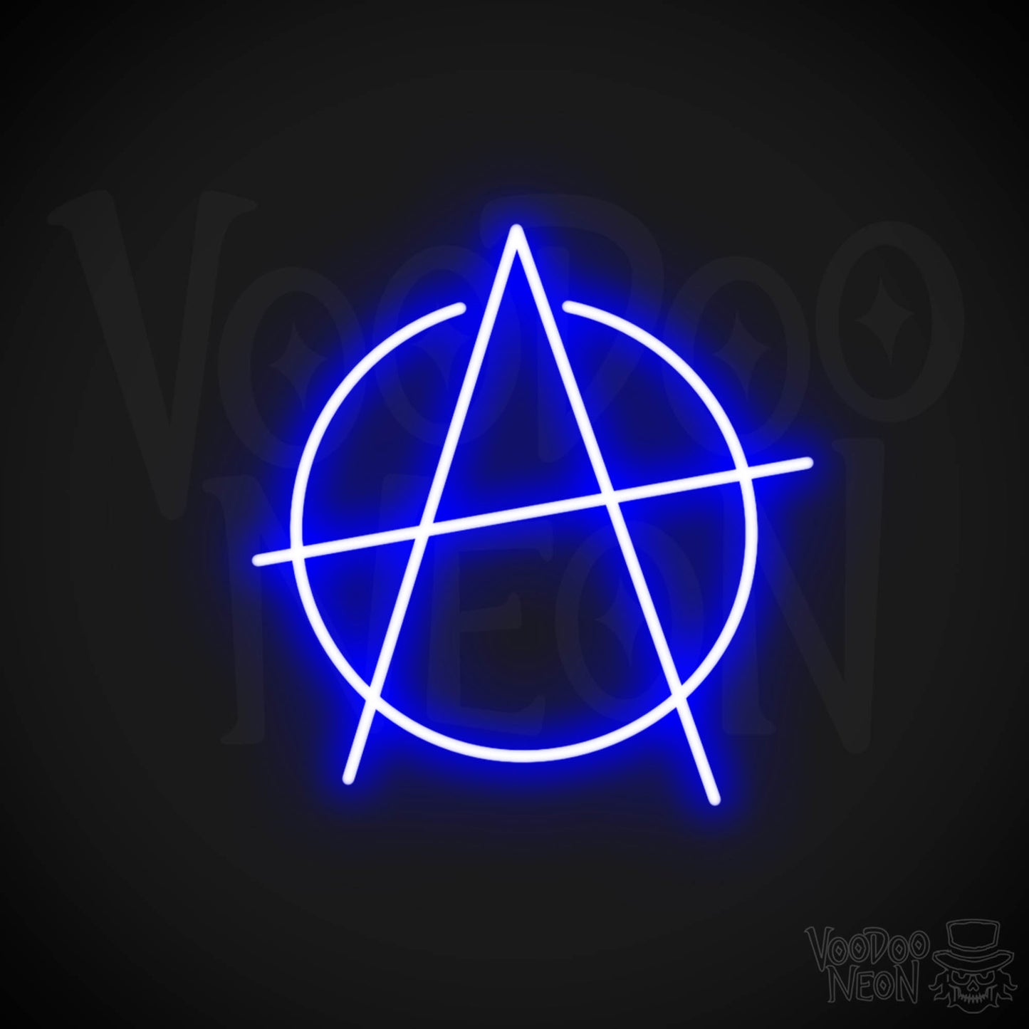 Anarchy Neon Sign - Neon Anarchy Sign - Color Dark Blue