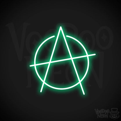 Anarchy Neon Sign - Neon Anarchy Sign - Color Green