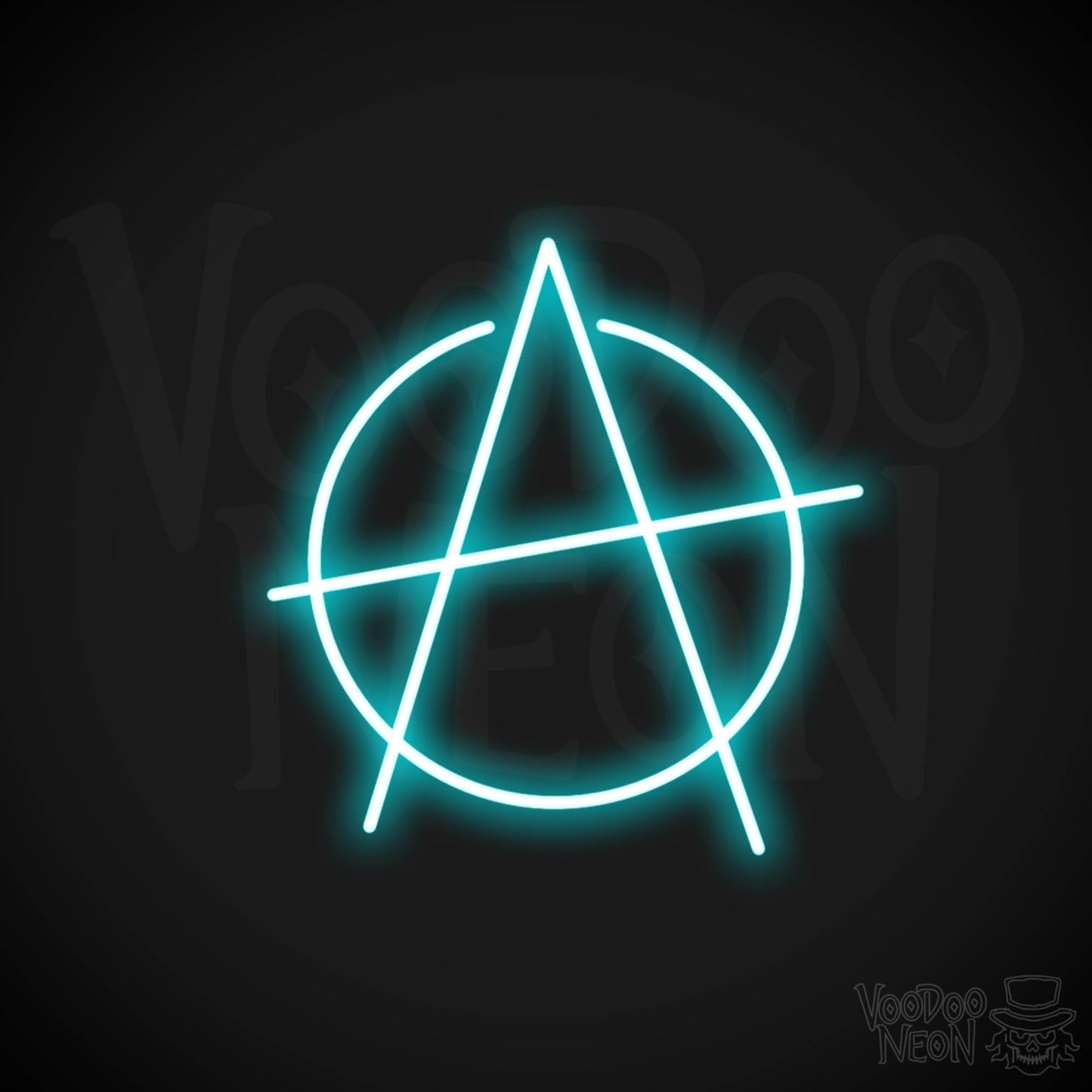 Anarchy Neon Sign - Neon Anarchy Sign - Color Ice Blue