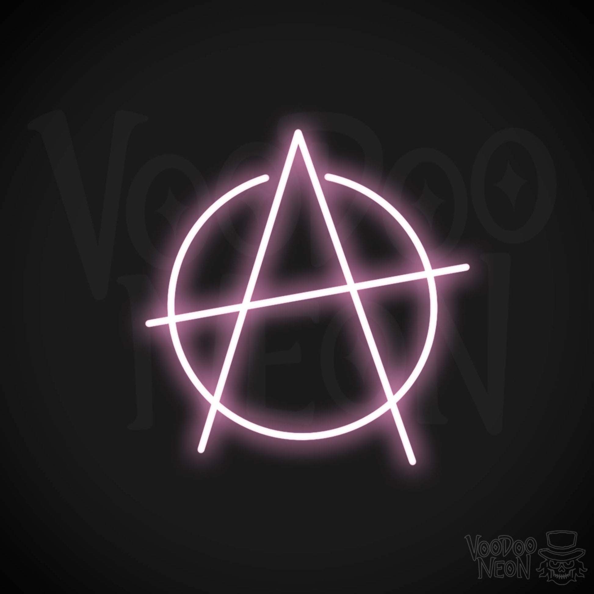 Anarchy Neon Sign - Neon Anarchy Sign - Color Light Pink