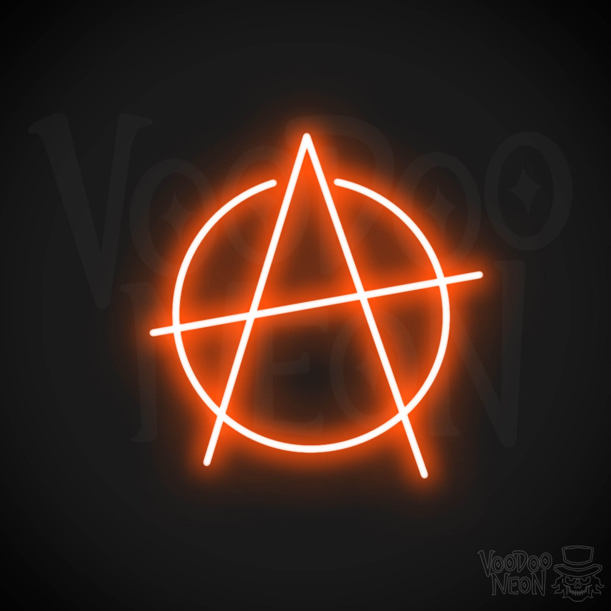 Anarchy Neon Sign - Neon Anarchy Sign - Color Orange